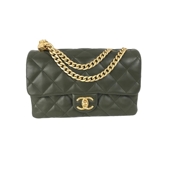 Chanel Pillow Crush Olive Green Khaki Bag (SMALL) - Picture 1 of 15